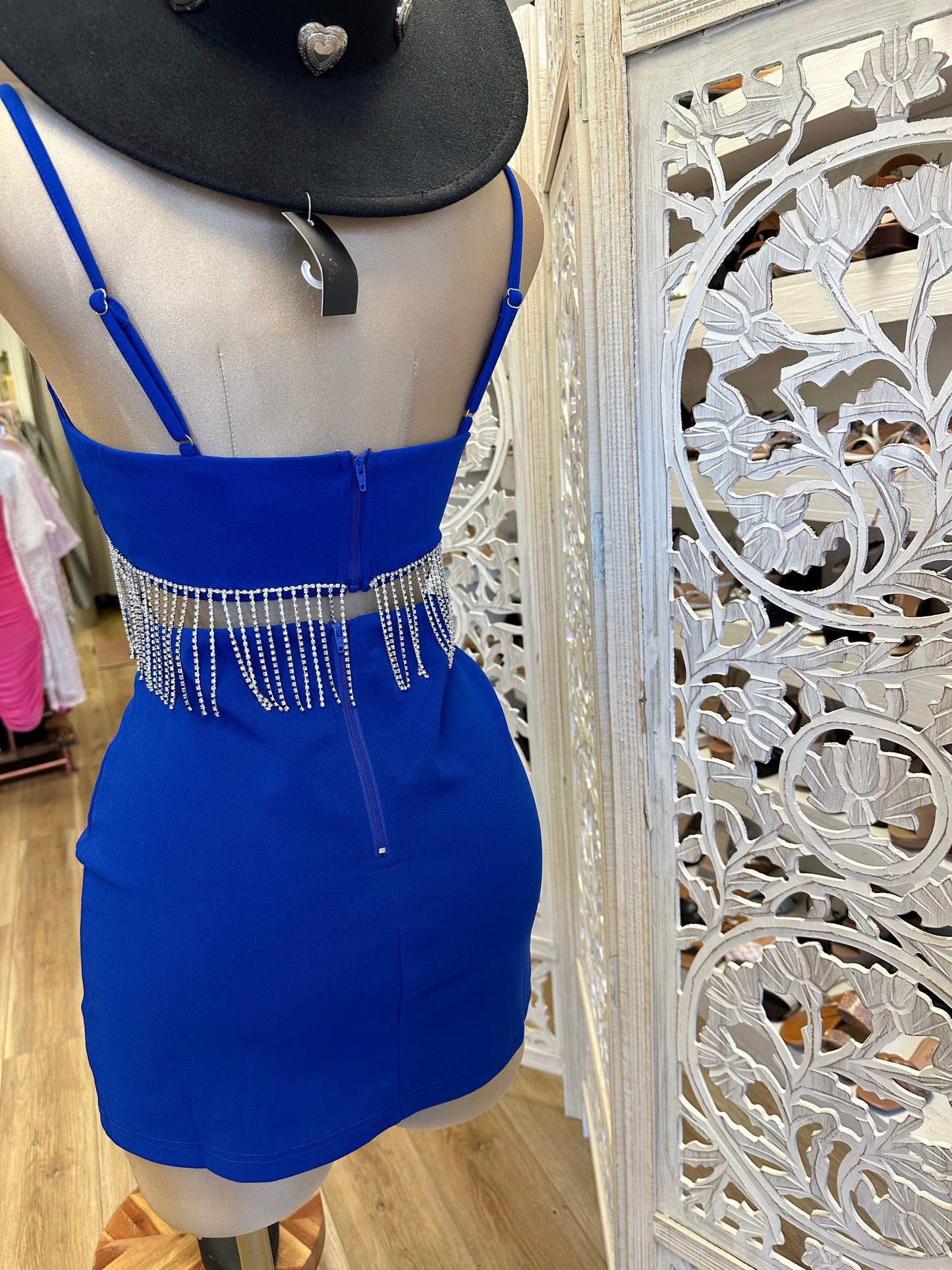 Royal Blue Rhinestone Fringe Mini Set