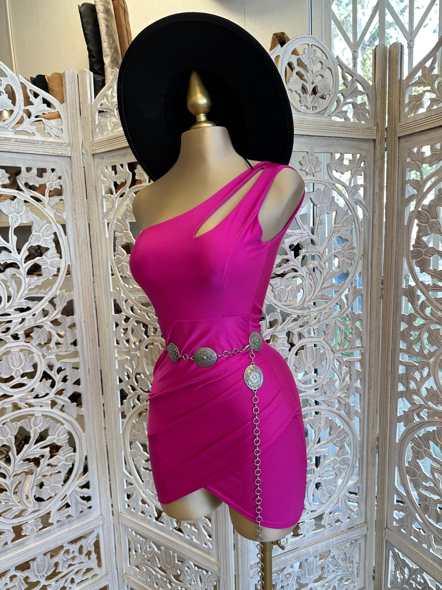 Pink Cutout Mini Dress