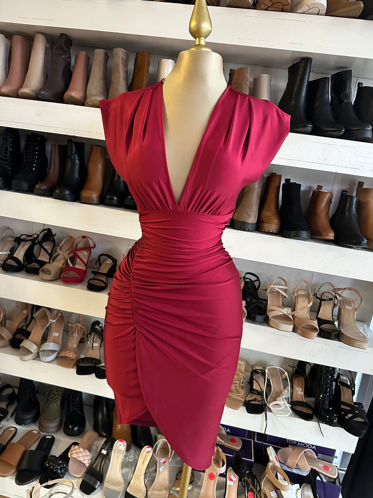 V Draped Dress