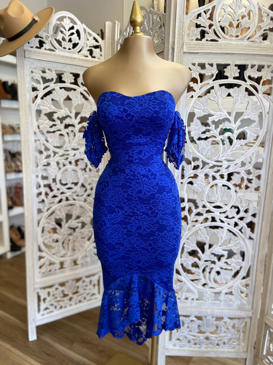 Lace Royal Blue Dress