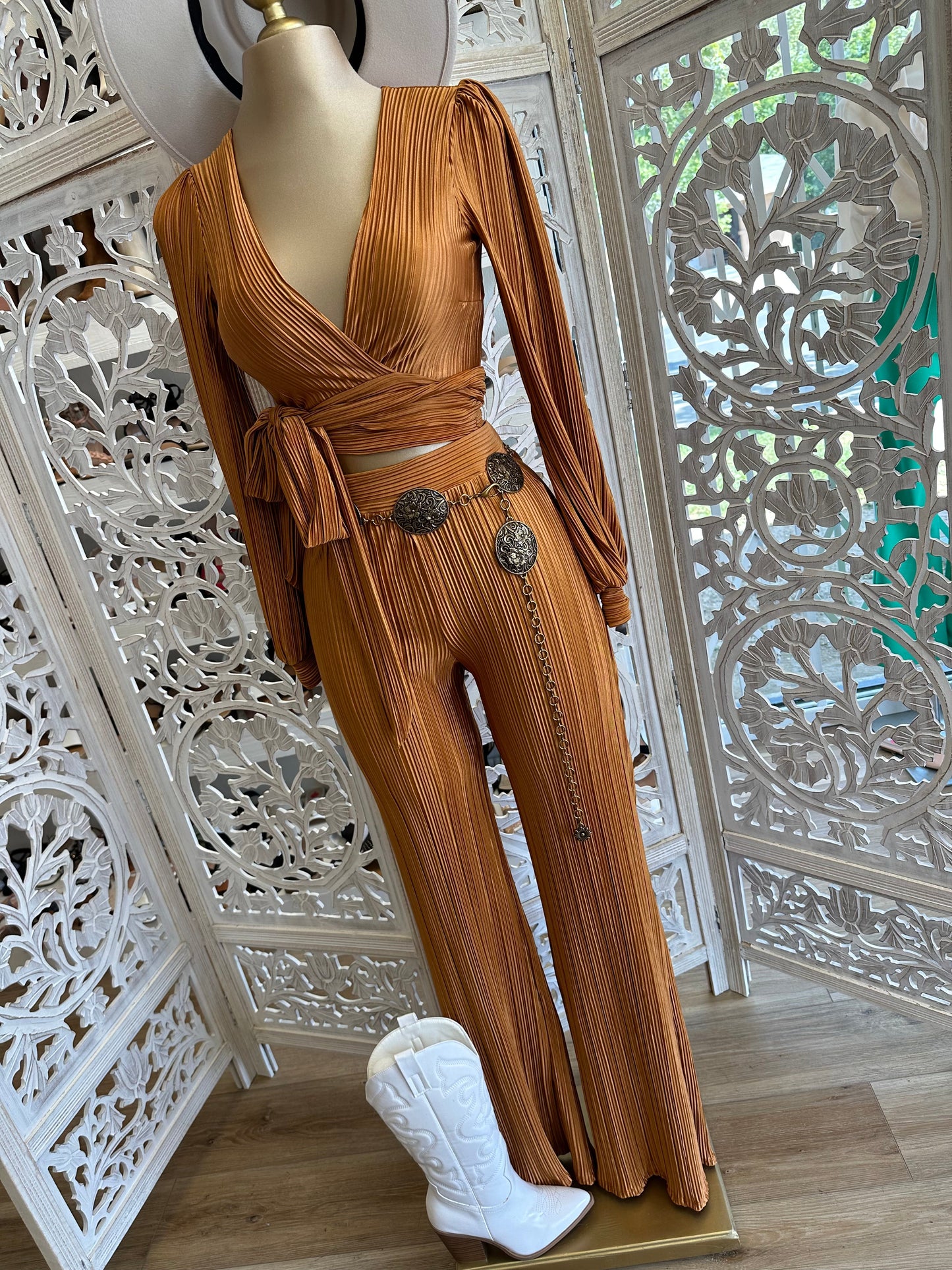 Copper Pleated Set