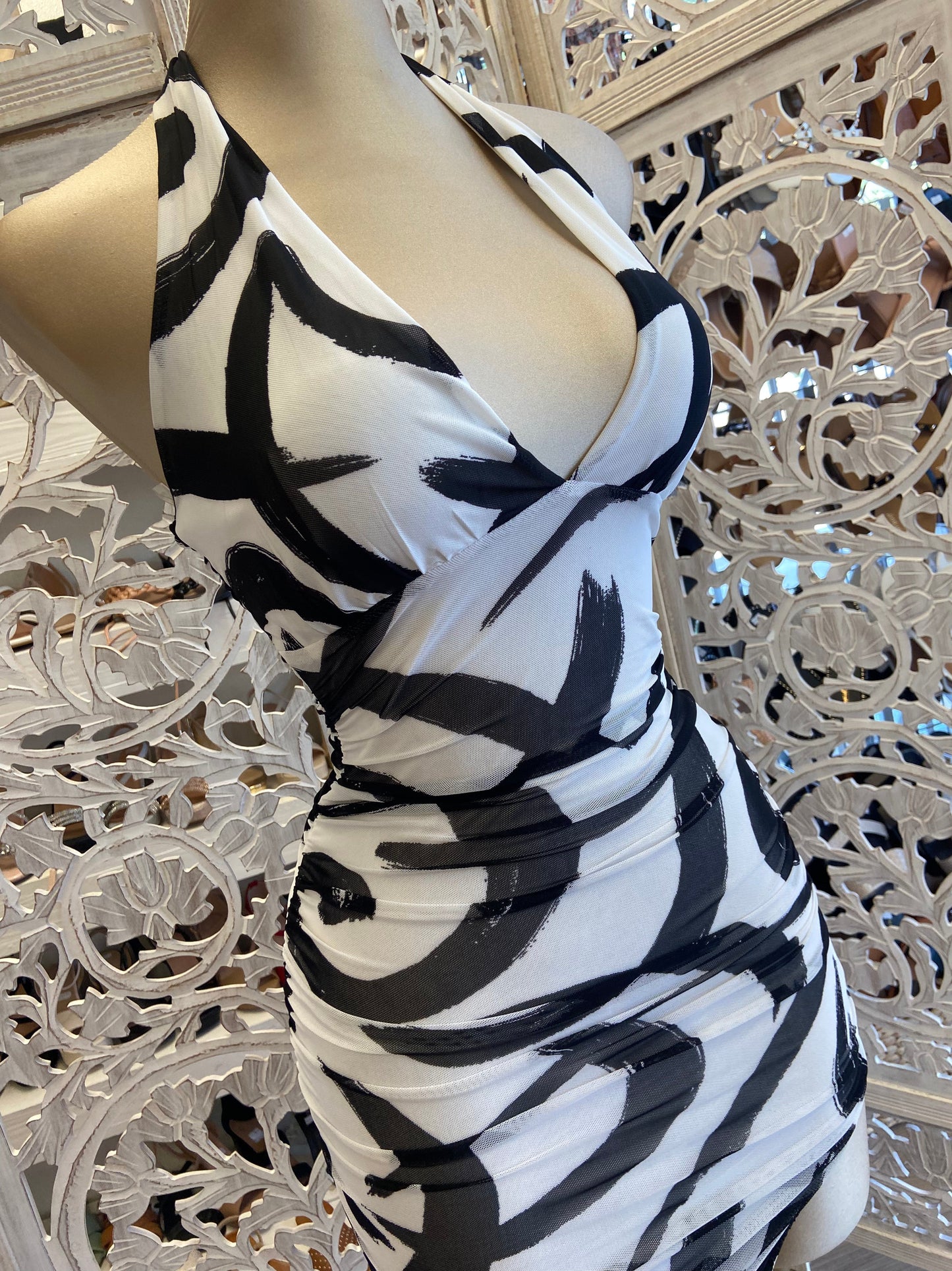 Black and White Abstract Dress