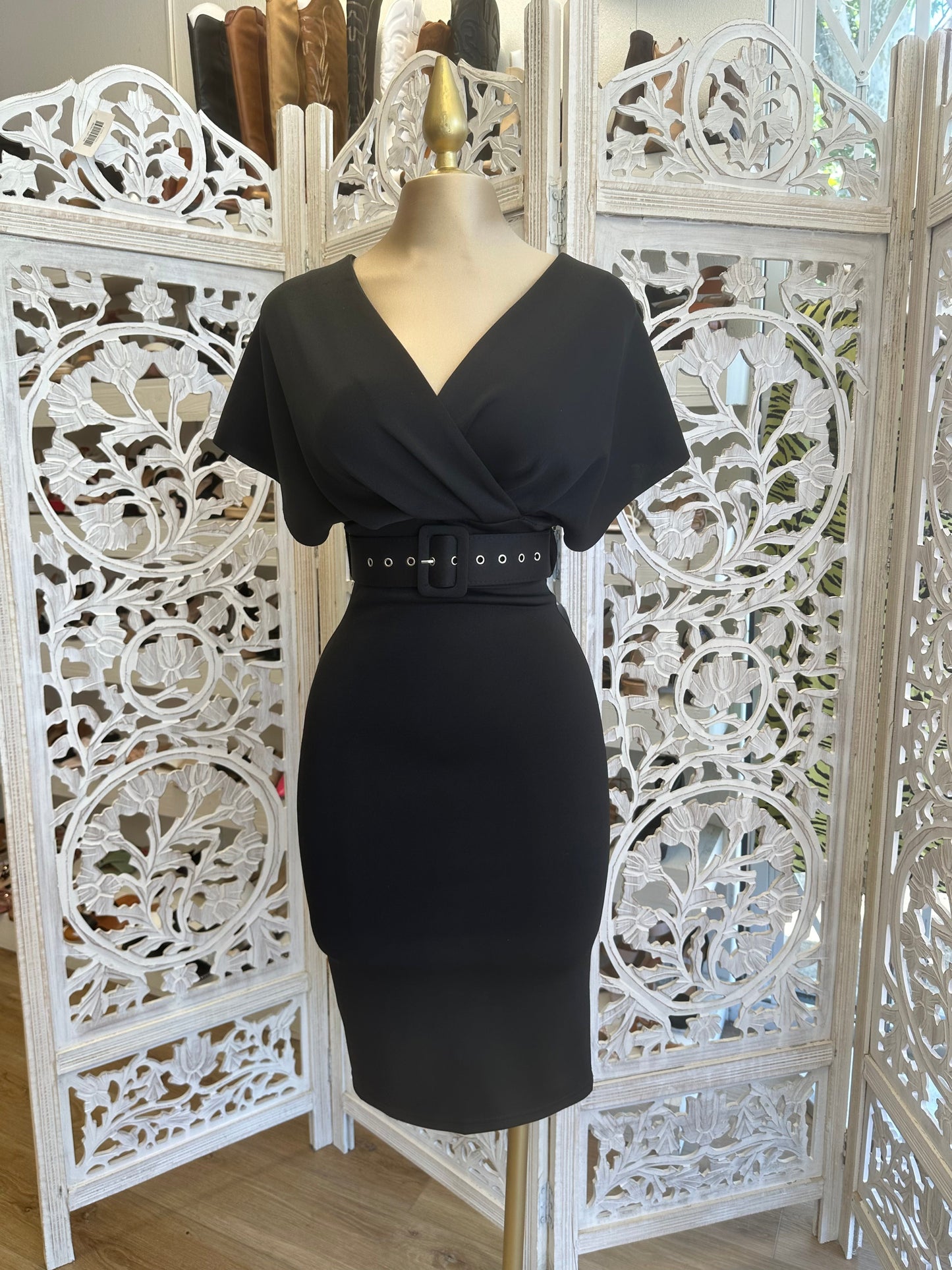 Midi Dress with Belt