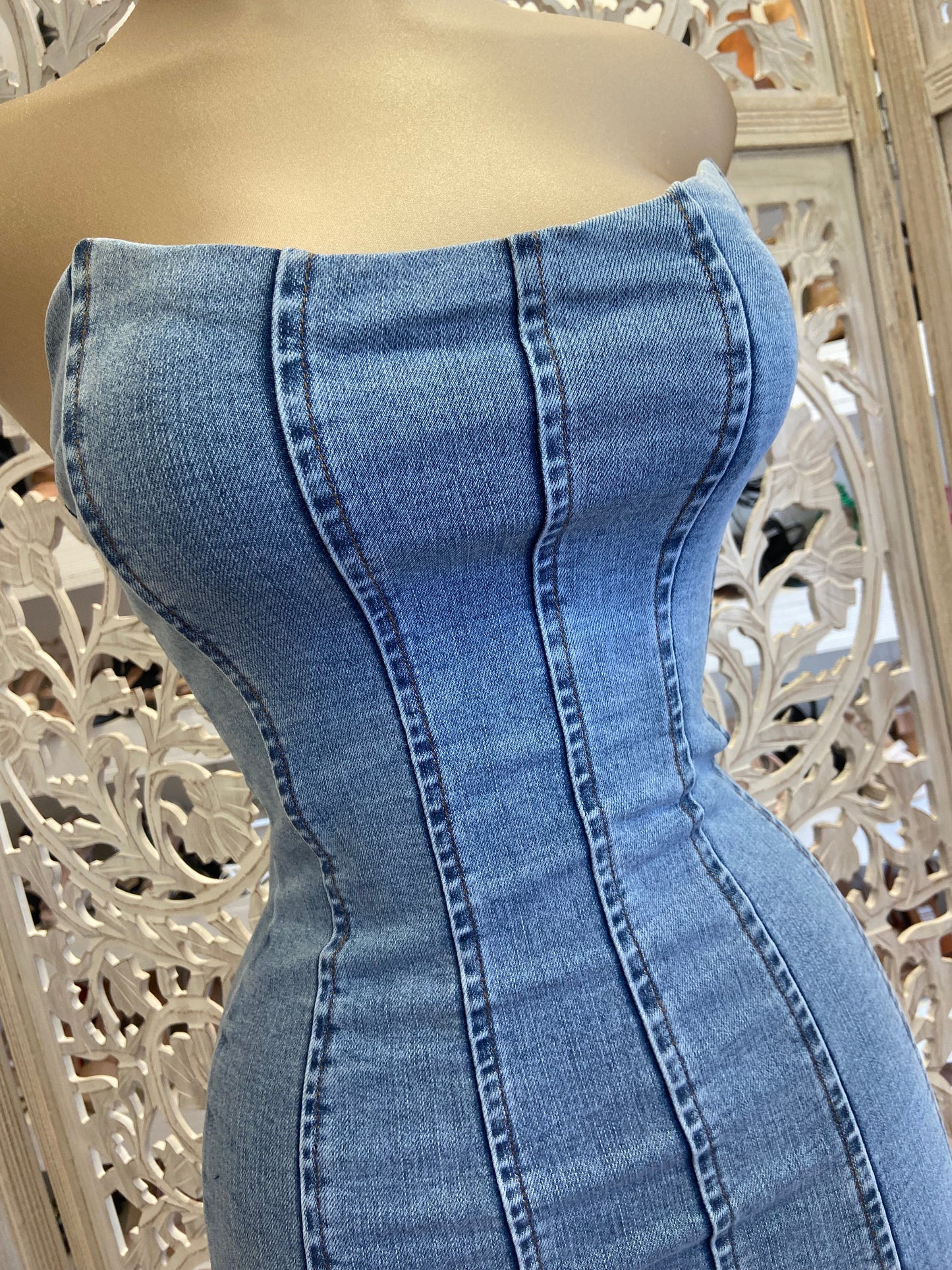 Strapless Denim Bodycon Dress