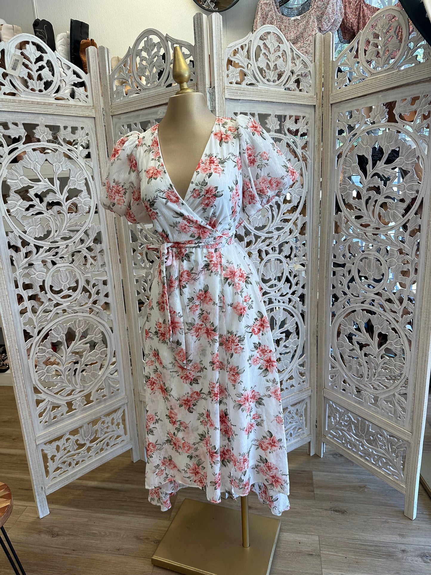 Puff Sleeve Floral Maxi Dress