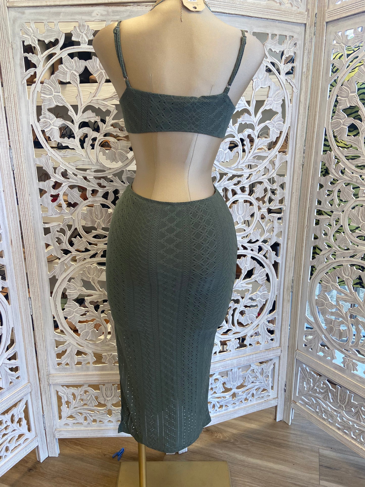 Olive Cutout Dress