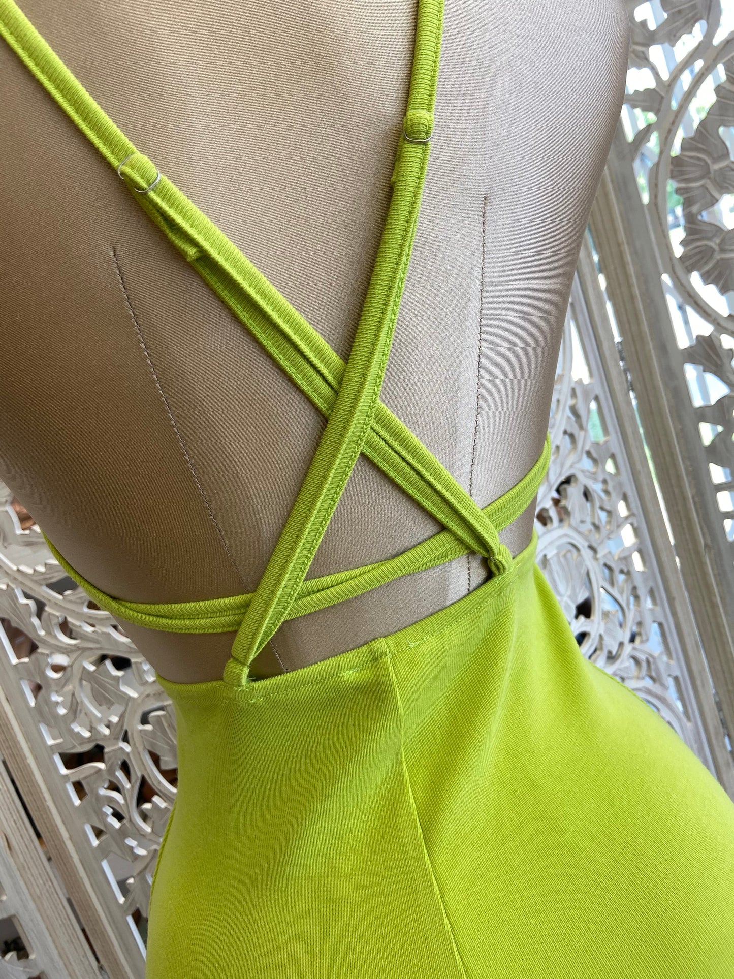 Lime Slitted Dress