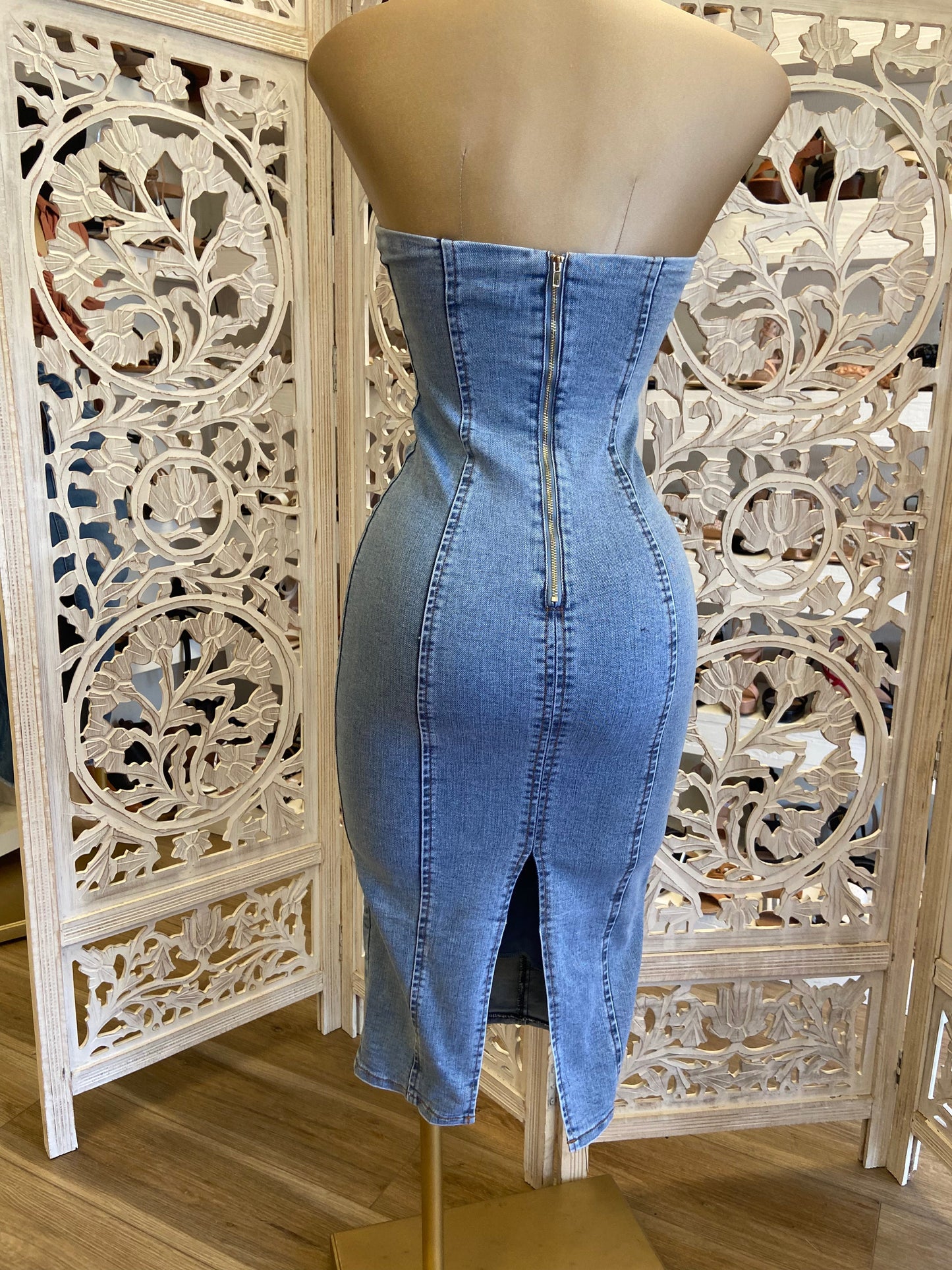 Strapless Denim Bodycon Dress